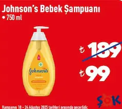 JOHNSON'S BEBEK ŞAMPUANI 750 ML